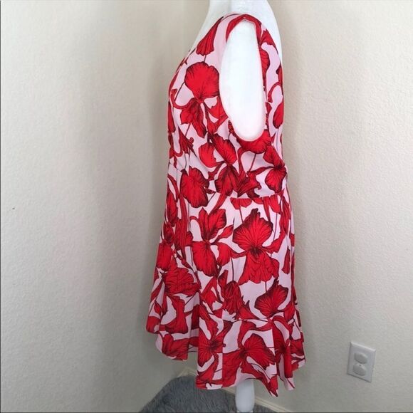 Chelsea28 Iris Print Surplice Mini Dress Size 14 - Picture 8 of 8